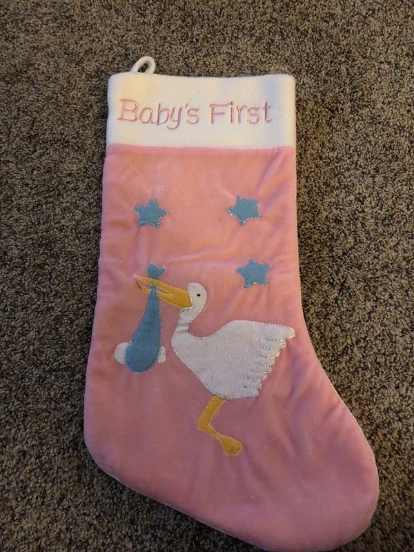 baby's first christmas stocking Pink