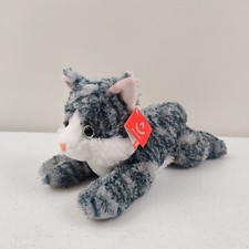 Aurora 12" Lily Cat Flopsie Stuffed Plush Animal Toy 31538 Gray Striped With Tag