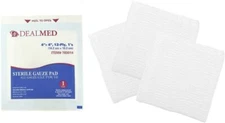 Dealmed Sterile Gauze Pads Individually Wrapped Wound Dressing 4’’ x 4’’ 100 Pcs