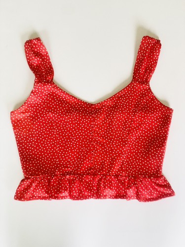Polka Dot Cropped Pin-Up Halter Top 