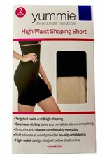 New Yummie Ladies High Waist Shaping Short 2-Pack Large L 34-36 Black Beige