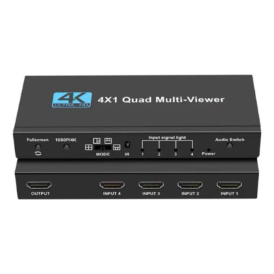 4K Multi-viewer 4X1 Quad Screen Viewer 4In1 Seamless Switcher Switch 2025 NEW
