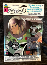 Colorforms Lightyear with 3 scenes on 1 double sided playboard and 44 colorforms