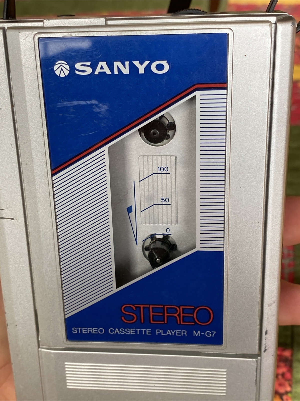 VTG Sanyo Stereo Cassette Player MG7 Walkman No Headphones *Tested