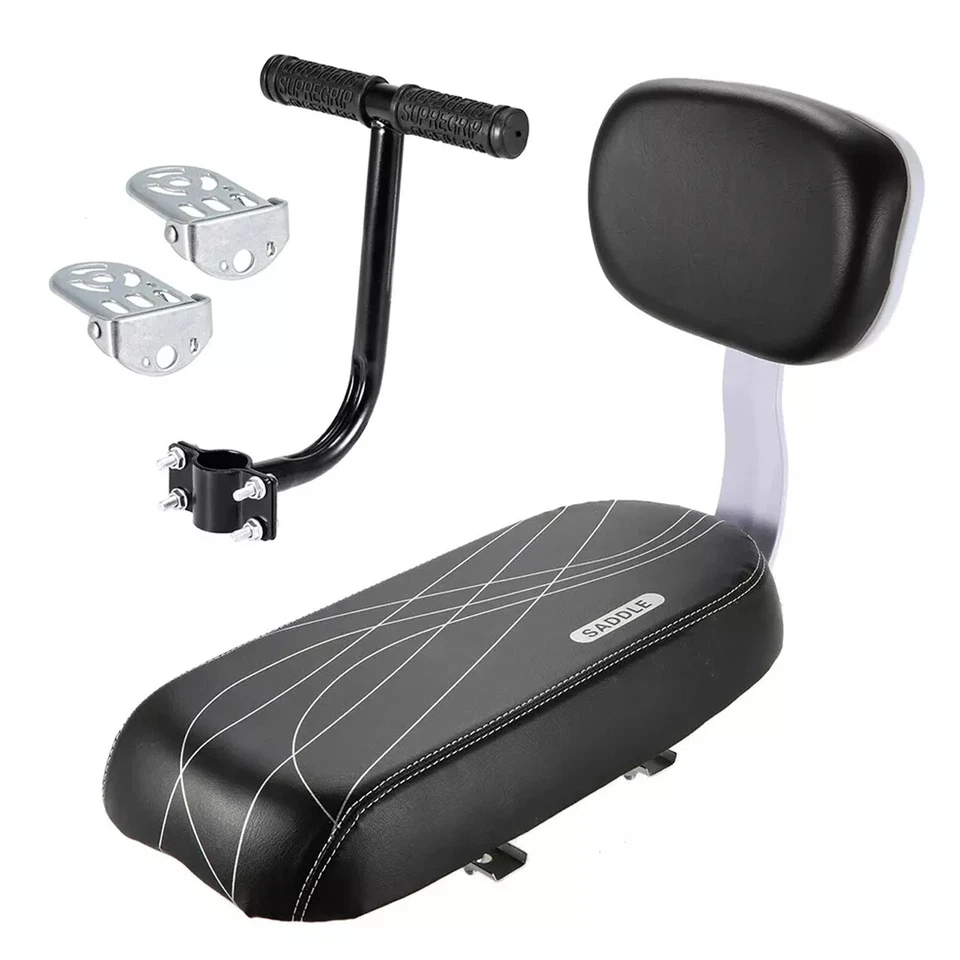 Bike Saddle with Back Rest Back Seat MTB Rear Rack Saddle Bike Child Seat Set - Image 3 of 4