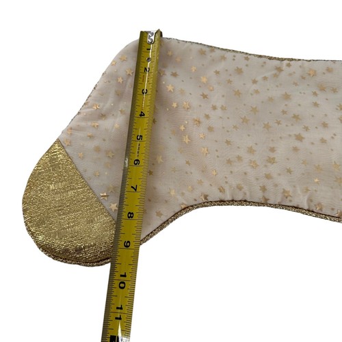 2 Christmas Stocking White Gold Sequence Snowflakes Metallic MCM Decor Star b - Picture 4 of 9