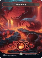 Mountain (489) (Borderless) (Galaxy Foil) - Unfinity
