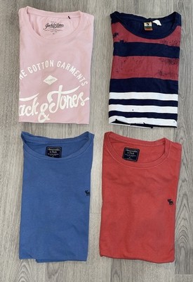 4x Herren T-Shirts Gr XL Paket Abercrombie & Fitch / Jack & Jones / QS s.Oliver