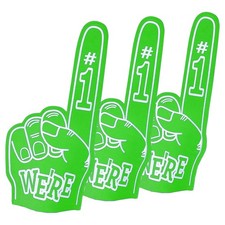 Fazanwey 3Pcs Giant Foam Finger We're 1 Cheerleading Fingers Green