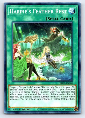 Harpie's Feather Rest LED4-EN004 YuGiOh Legendary Duelists: Sisters of the Rose card