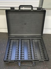 Vintage Hard Plastic Cassette Storage Case Box Holds 36 Tapes Black Carry Case