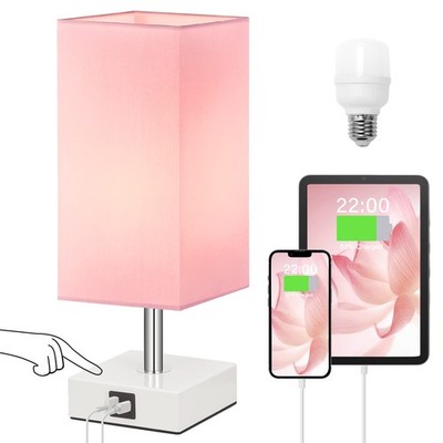 Touch Control Table Lamp with 2 USB Charging Ports, 3 Way Touch Lamps Beside ...