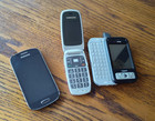 Vintage Cell Phone Lot Samsung Flip Smartphone Verizon Pocket PC Slider Powers O