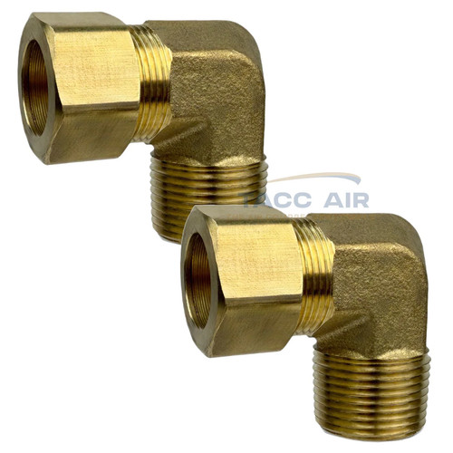 2 PC 3/4" Compression x 3/4" MNPT 90 Degree Brass Compression Elbow Pipe Fitting