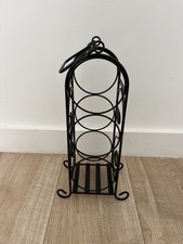 Black Metal Wine Rack 3 Bottle Holder Freestanding Kitchen Counter Stand