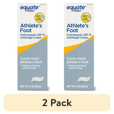 Equate Athlete s Foot Antifungal Cream 2oz (2 Pack) New 12/2026