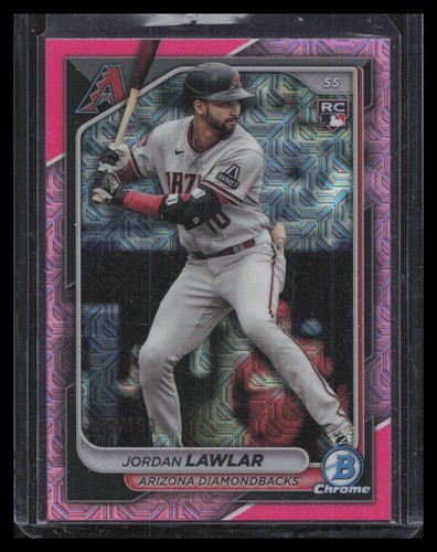 2024 Bowman Chrome #55 Jordan Lawlar Pink Mojo Refractors #/199