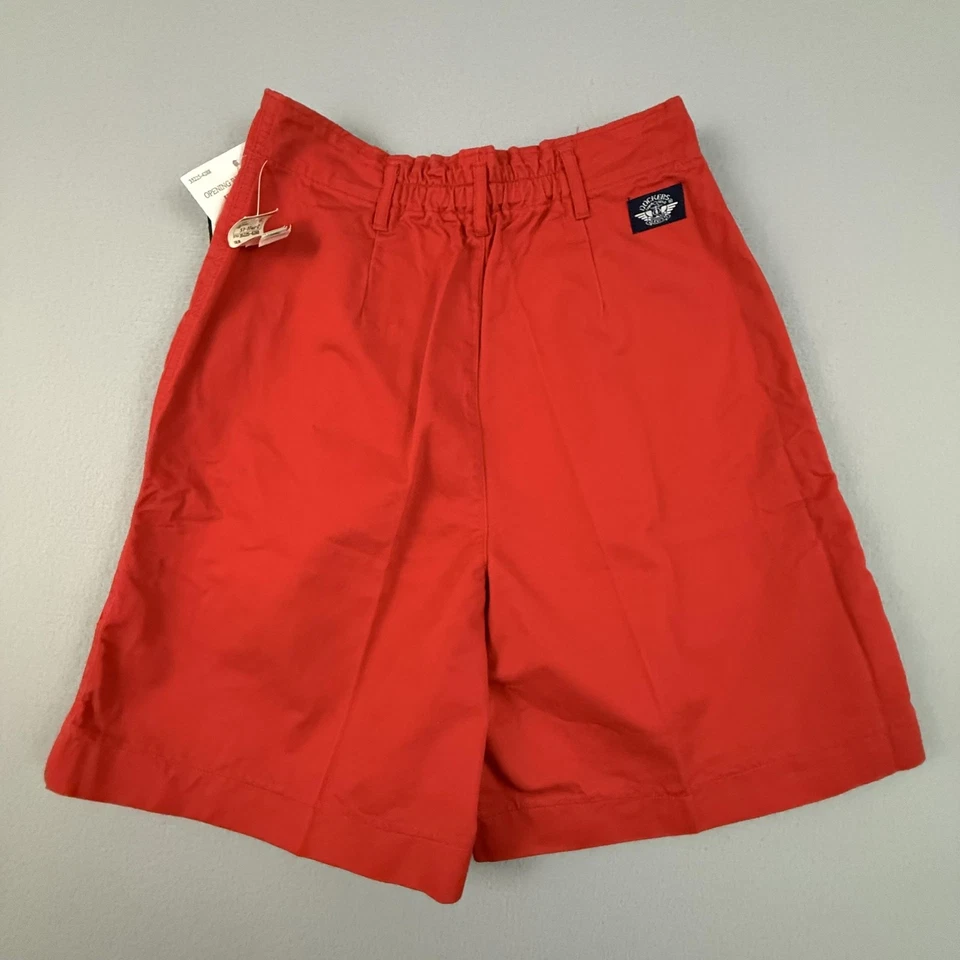 Pantalones Cortos De Colección Dockers Levis Para Mujer 8 Rojo Apertura Regata Sarga Cintura Alta Años 90 Foto 2 de 4
