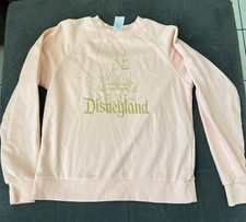 Disney Pink Pullover Sweatshirt Women's Medium Disneyland Castle Embroidered
