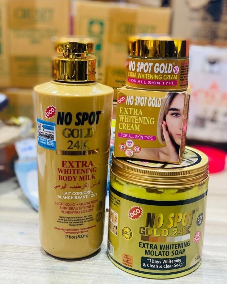 No Spot 24k Gold Lotion, Face Cream , Molato Soap 3 In 1 Set