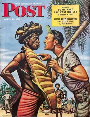   The Saturday Evening Post Cover (1945) Poster - 24x36  Retro Art Print  