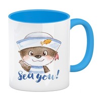 Ottfried Der Otter Kaffeebecher In Hellblau Mit Spruch - Sea You