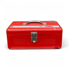 Vintage Simonsen Red Metal Toolbox 3-Way Paint Tray Insert Retro Industrial USA