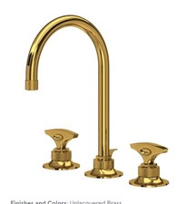 NEW Rohl Graceline MB2019DMULB-2 Bath Sink Faucet/drain Unlacquered Brass