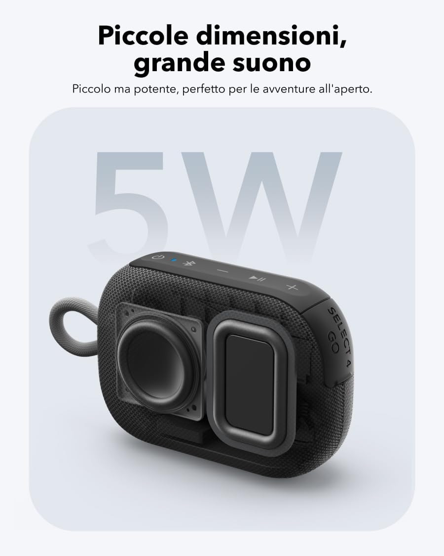 Recensione Speaker Bluetooth Select 4 Go - Test Audio 5W e Grado IP67 - 3
