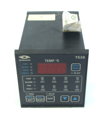 SPRINGER CONTROL T-538 TEMPERATURE CONTROLLER, FOR PARTS/REPAIR