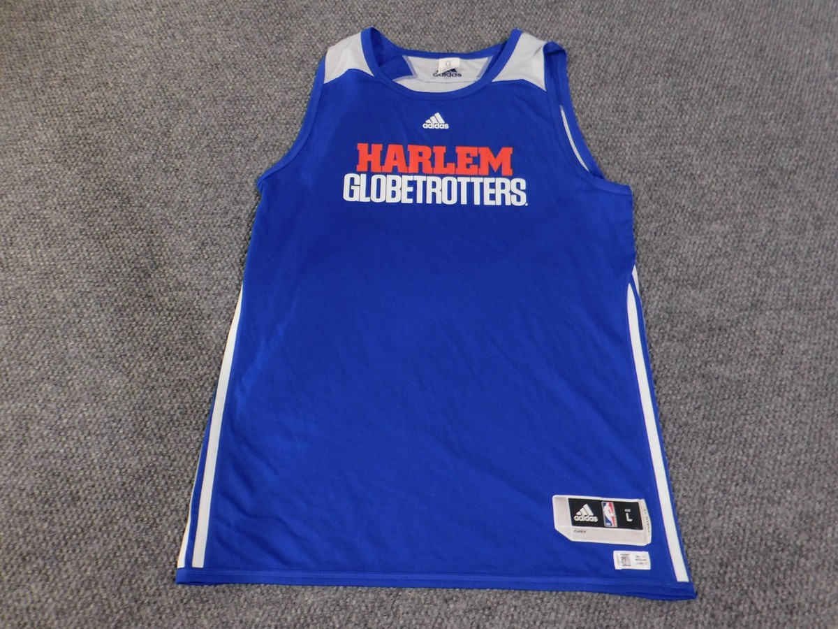 Harlem Globetrotters Jersey Mens Large Blue White Basketball