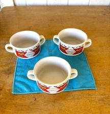 3 -Tabasco Hot Sauce Soup Chili Handled Mug Bowl 7" McIlhenny Co 12 Oz. EUC