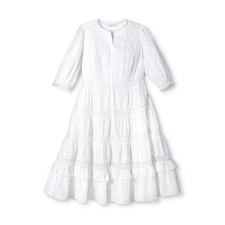 LoveShackFancy Phoebe Button-Up Women's Midi Dress Target White Size 6 NEW