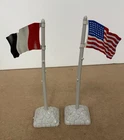 2 Nice Old Marx Tin Litho Flags 48 STAR  & German To BATTLEGROUND Playsets