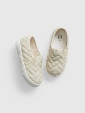 NEW $35 GAP Toddler Quilted Beige Taupe Slip-...