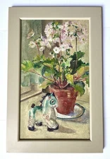 Vintage Still Life Original Oil on Board 14” X 22”
