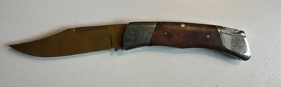 HALLER  stabiles JAGDMESSER TASCHENMESSER  besonderer KLINGE +  WURZELHOLZ GRIFF - Bild 1 von 4