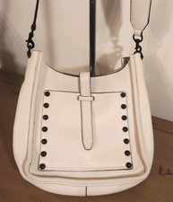 Bolso Bandolera Rebecca Minkoff 2016 Cuero Guijarro Blanco Tachuelas Negras
