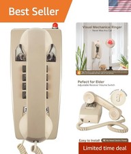 Retro Wall Phones for Landline with Mechanical Ringer Corded Telephone Wall M...