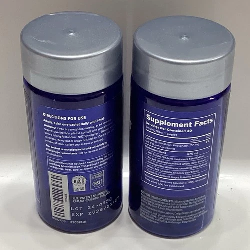 Two silver-labeled 30ct LifeVantage Protandim NRF2 Synergizer supplements with black text and nutritional facts.