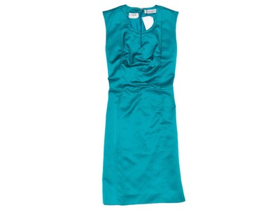 Teal Yves Saint Laurent Sleeveless Sheath Dress Size US S