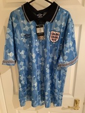 Men’s Umbro England Third Shirt Blue 1990/92 Italian 90 Size XL used