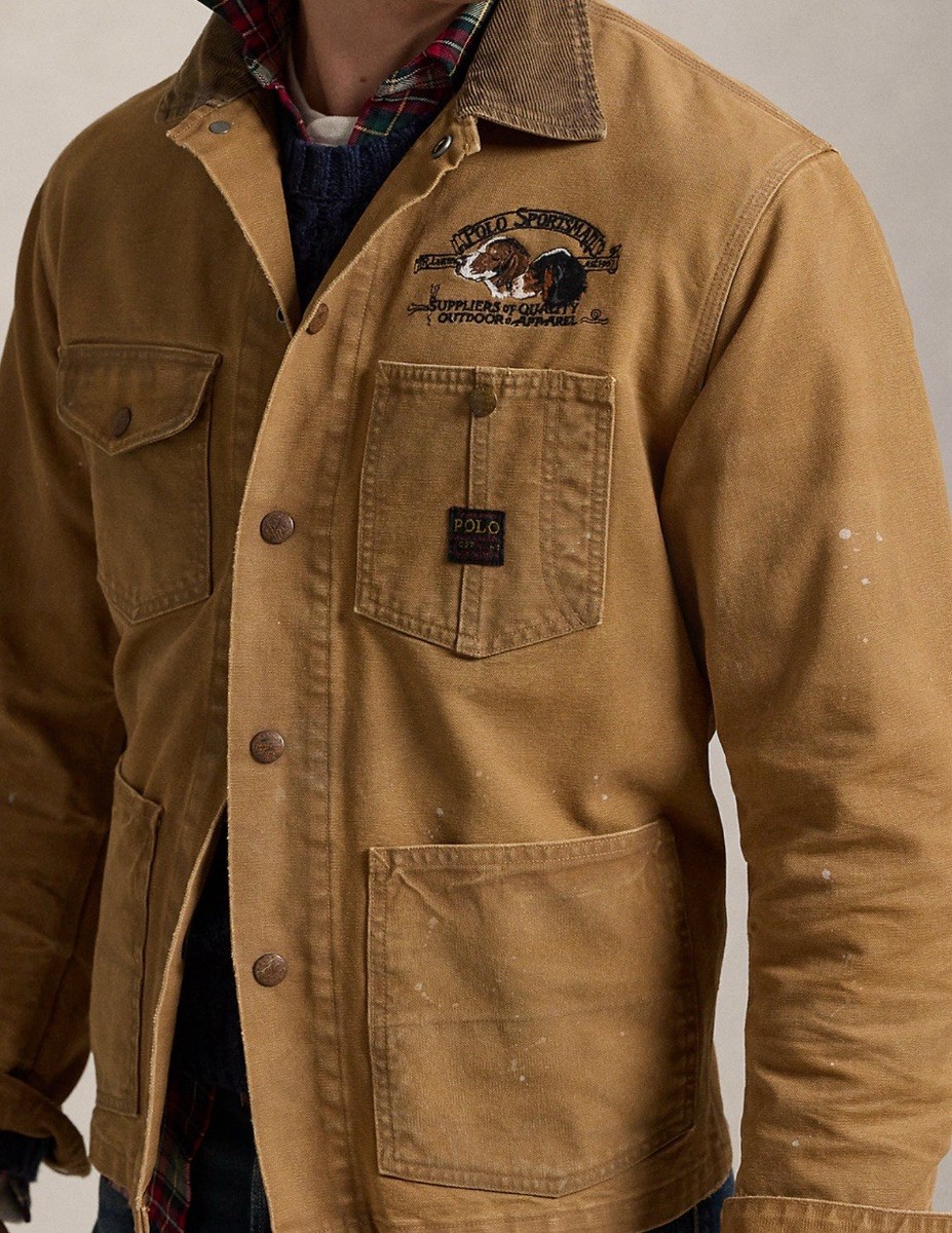 Polo Sportsman Canvas Utility Hunting Jacket XL Light Brown RRP