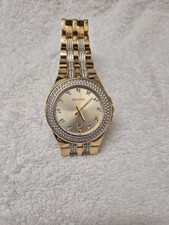 Bulova Men's Watch 98B174 Swarovski Crystal Quartz Gold Tone Watch 575 MSRP
