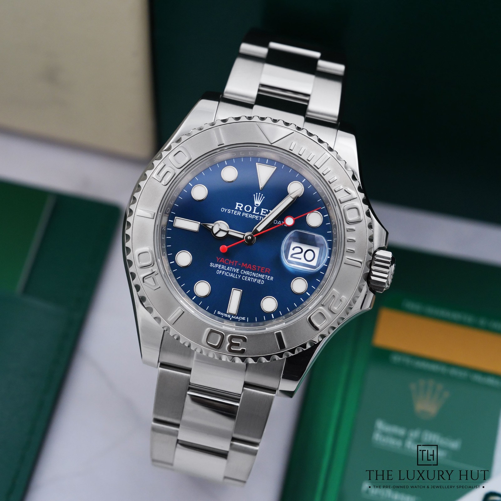 Rolex Yacht-Master 40 - 116622 - 2017, Full Set Steel & Platinum Blue Dial