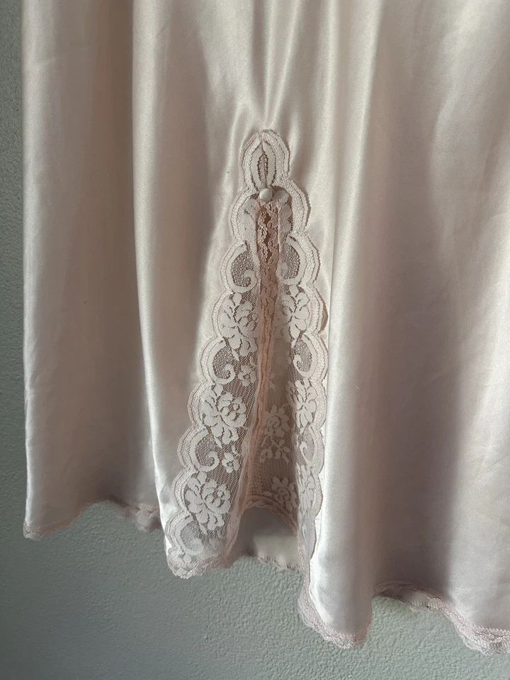 Maidenform Chantilly Medio Slip Mujer M Rosa Satinado Nylon Encaje ILGWU De Colección Foto 2 de 4