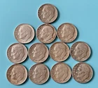90% Silver Roosevelt Dimes {Lot of 12]  1964 P&D Mint  (FREE SHIP)  #8