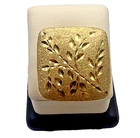 Sterling Silver Flower Dome Yellow-Tone Ring Size 9
