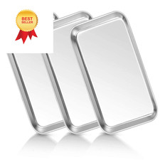 Medical Tray Stainless Steel (3 Pack), Dental Lab Instruments Surgical Silver 
