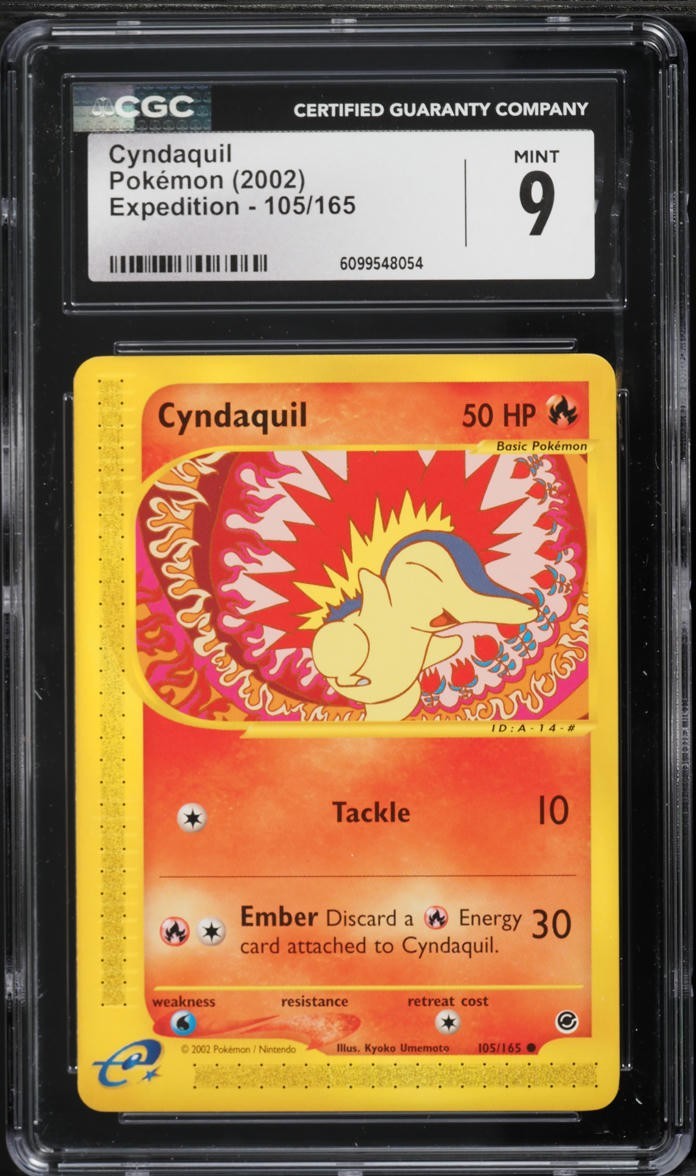 CGC 9.5 MINT+ Cyndaquil 2002 Expedition 105/165 Pokemon Card